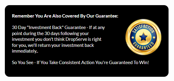 DropServe 30 days money back offering